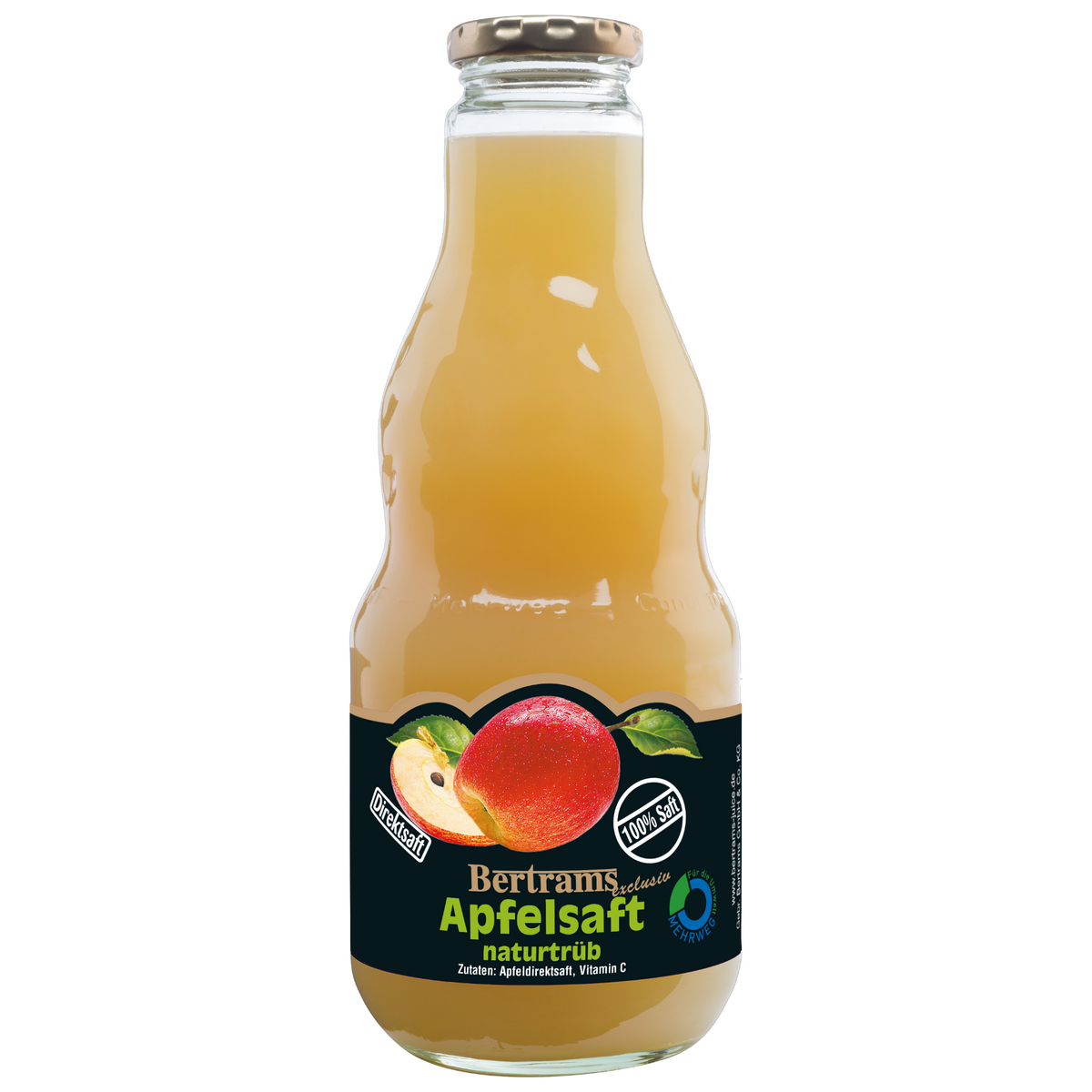 Bertrams Apfelsaft naturtrüb 6x0,75l Glas